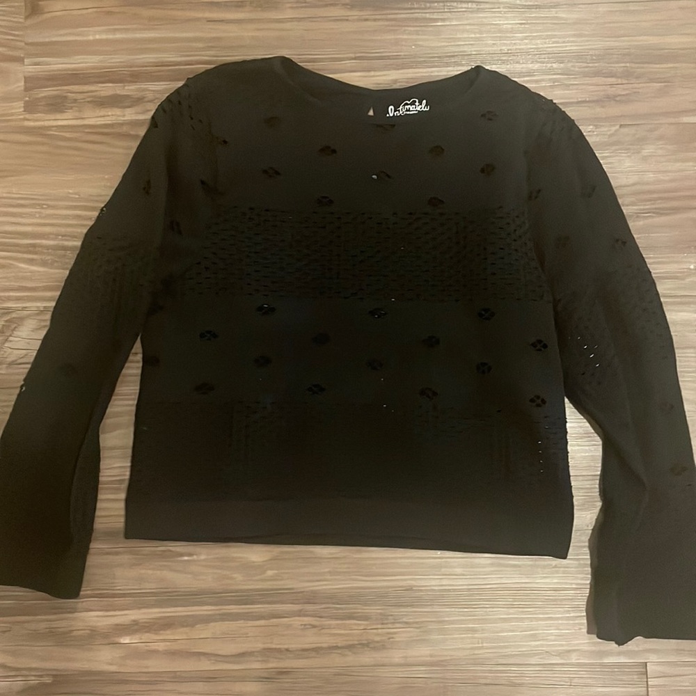 Free People tight stretchy short black sexy top